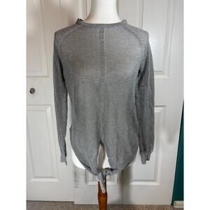Parker silver see through long sleeve top size small